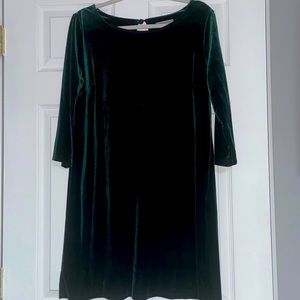 Green velvet dress for women